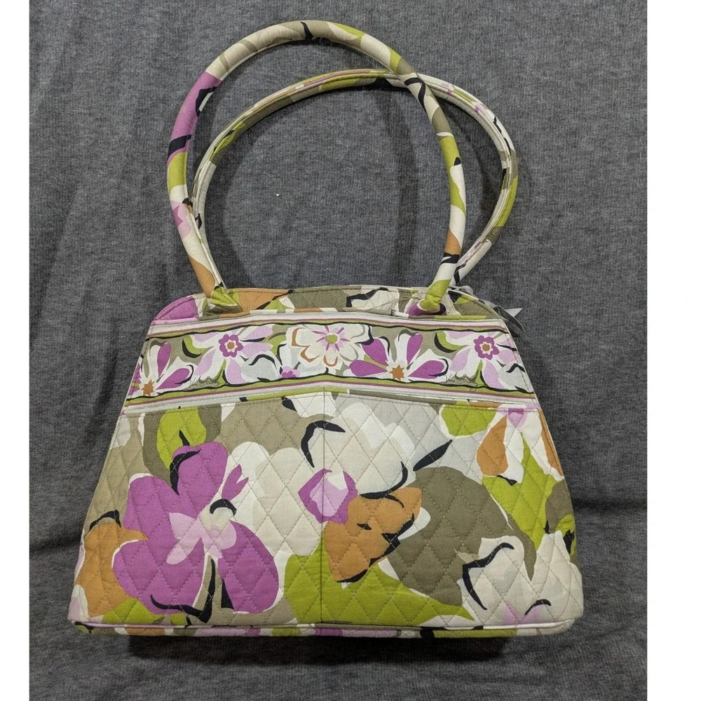 Vera Bradley Portobello Road Shoulder Purse Retired Tropical Floral 10 Pockets